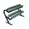 5lb to 50lb Iron Hex Dumbbell Set w/ Two Tier Rack by Troy Barbell