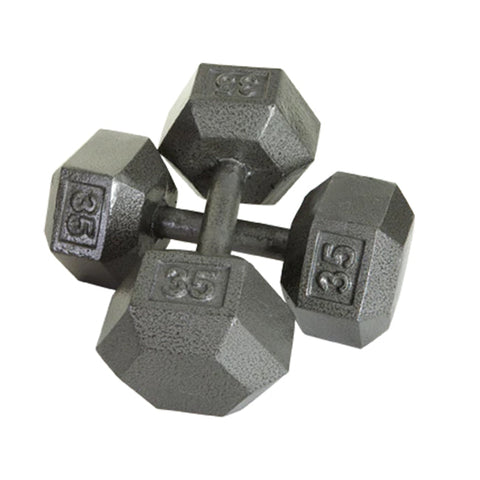 Image of 5lb to 50lb Iron Hex Dumbbell Set w/ Two Tier Rack by Troy Barbell