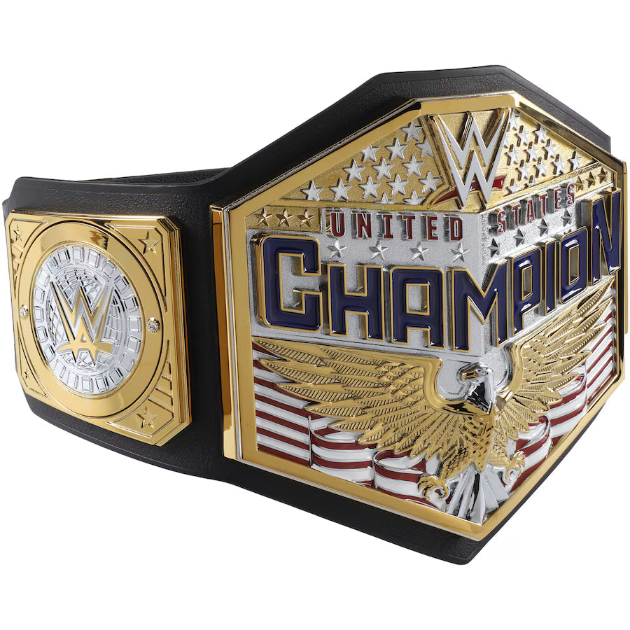 Jacob Fatu WWE Autographed United States Championship Replica Title Belt with And New 4-19-25 Inscription - front view