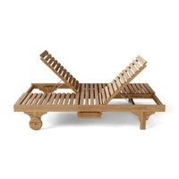 Anderson Teak Bel-Air Double Sun Lounger with Reclining Backrest