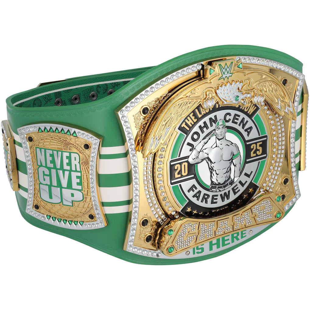 John Cena WWE Autographed Farewell Tour 2025 Boston Replica Title Belt - Limited Edition of 50, front view