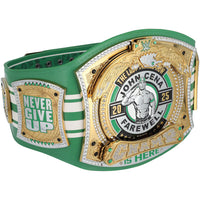 John Cena WWE Autographed Farewell Tour 2025 Boston Replica Title Belt - Limited Edition of 50, front view