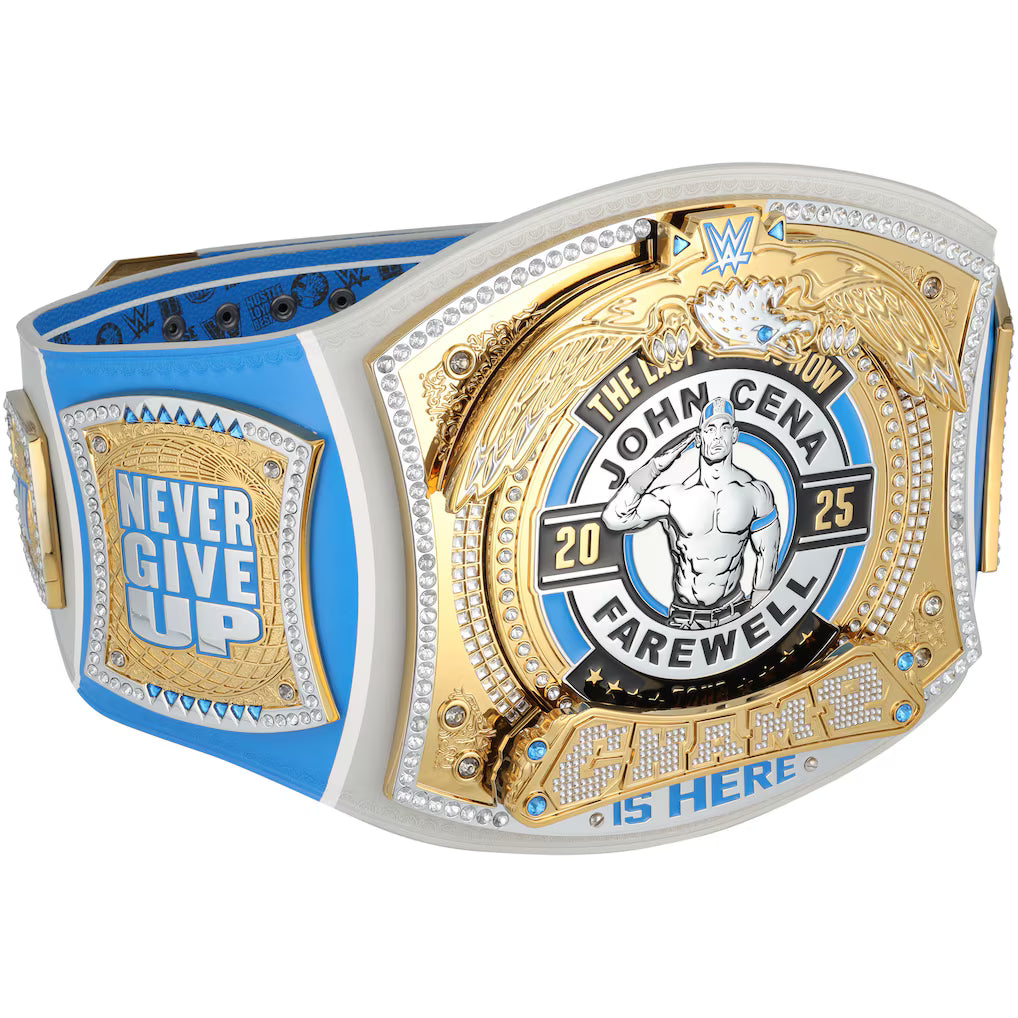 John Cena WWE Autographed Farewell Tour 2025 Grand Rapids Replica Title Belt - Limited Edition of 25, front view