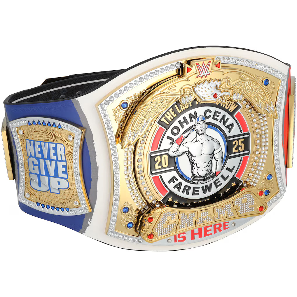 John Cena WWE Farewell Tour 2025 Paris Replica Title Belt - side plate detail view