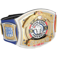 John Cena WWE Farewell Tour 2025 Paris Replica Title Belt - side plate detail view