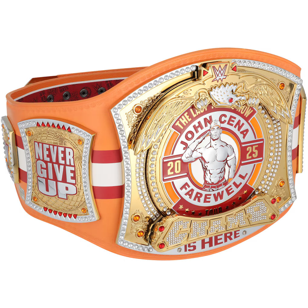 John Cena WWE Autographed Farewell Tour 2025 Tampa Replica Title Belt - Limited Edition of 50, front view
