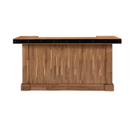 American Heritage Knoxville Home Bar in Acacia finish with matte black metal hardware - front view