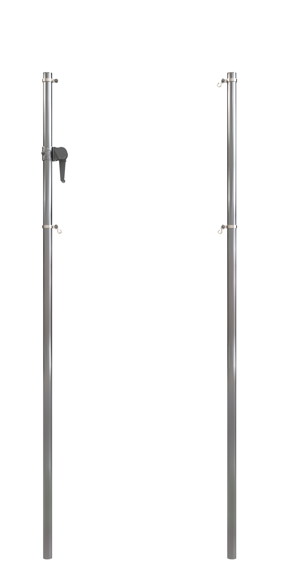 PW Athletic 2-3/8 IN O.D. Quality Game Post Set - Galvanized Steel Volleyball and Badminton Posts