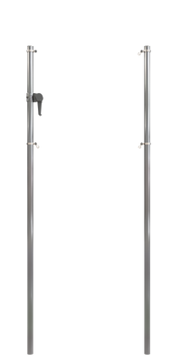 PW Athletic 2-3/8 IN O.D. Quality Game Post Set - Galvanized Steel Volleyball and Badminton Posts