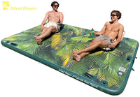 Island Hopper 10′ Lakeside Tropical Graphic Series Inflatable Floating Dock and Bouncer Slide