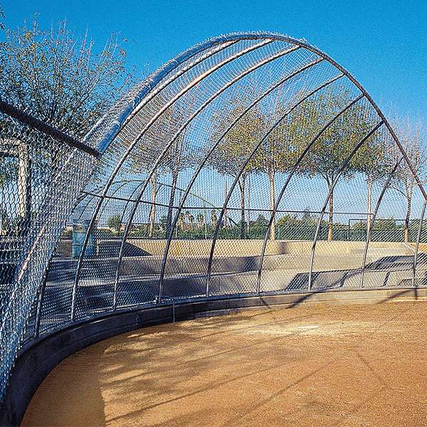 PW Athletic Layback Arch Baseball Backstop - galvanized steel frame
