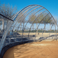 PW Athletic Layback Arch Baseball Backstop - galvanized steel frame