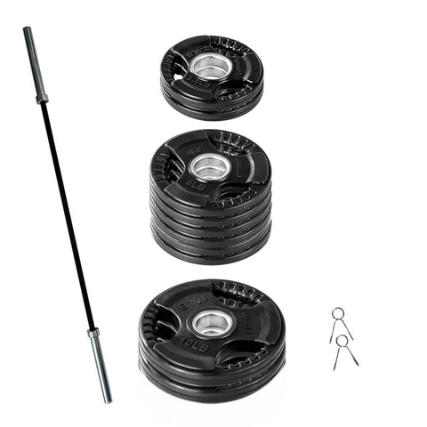 Image of 400lb Olympic Rubber Grip Plate Set by Lifeline