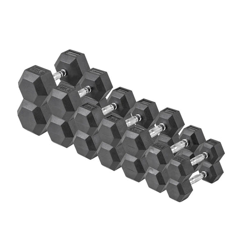 Image of 380lb Hex Rubber Dumbbell Set by Lifeline