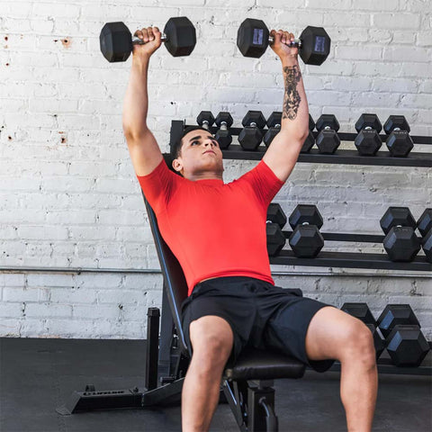 Image of 550lb Hex Rubber Dumbbell Set w/ 3-Tier Rack by Lifeline