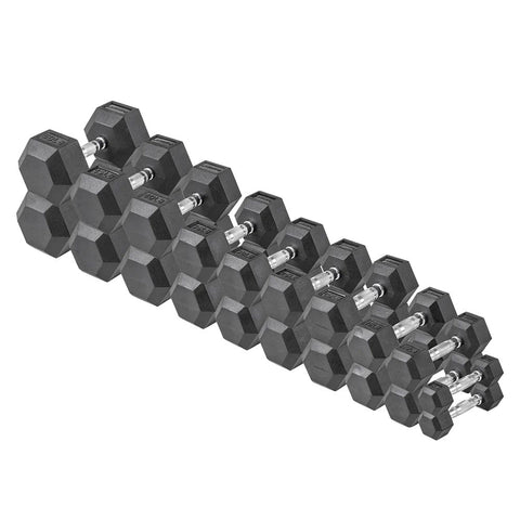 Image of 550lb Hex Rubber Dumbbell Set by Lifeline