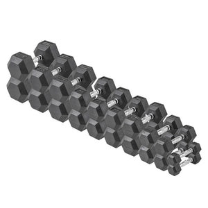 550lb Hex Rubber Dumbbell Set by Lifeline