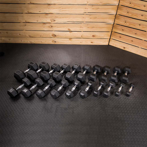 Image of 550lb Hex Rubber Dumbbell Set by Lifeline