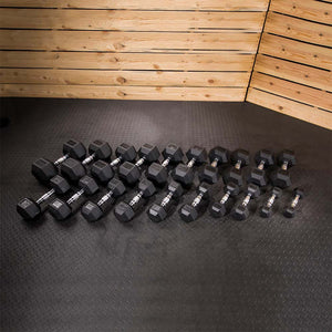 550lb Hex Rubber Dumbbell Set by Lifeline