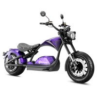 Eahora M1PS Midnight Purple electric chopper motorcycle left side view