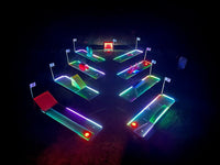 Alumi Games 9-Hole Mini Golf Course 2nd Generation LED lights and Premium Obstacles full course view