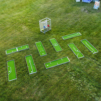 Alumi Games 9-Hole Mini Golf Course with fixed aluminum obstacles and transportation cart