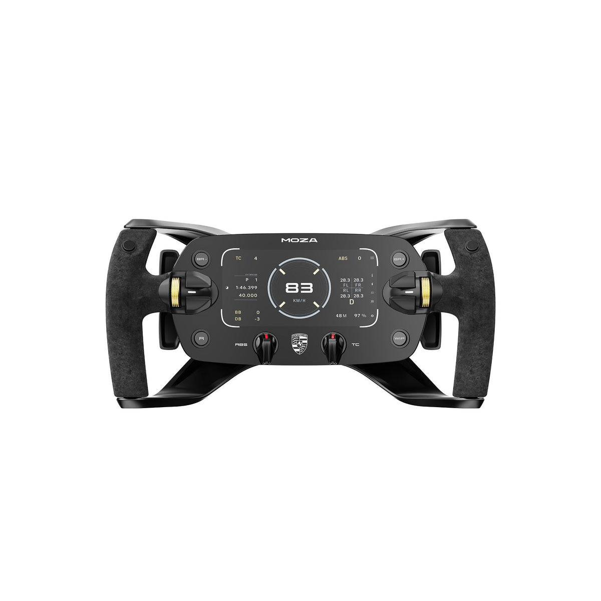 MOZA Porsche Mission R Officially Licensed Sim Racing Steering Wheel - 320mm with Flexible OLED Display