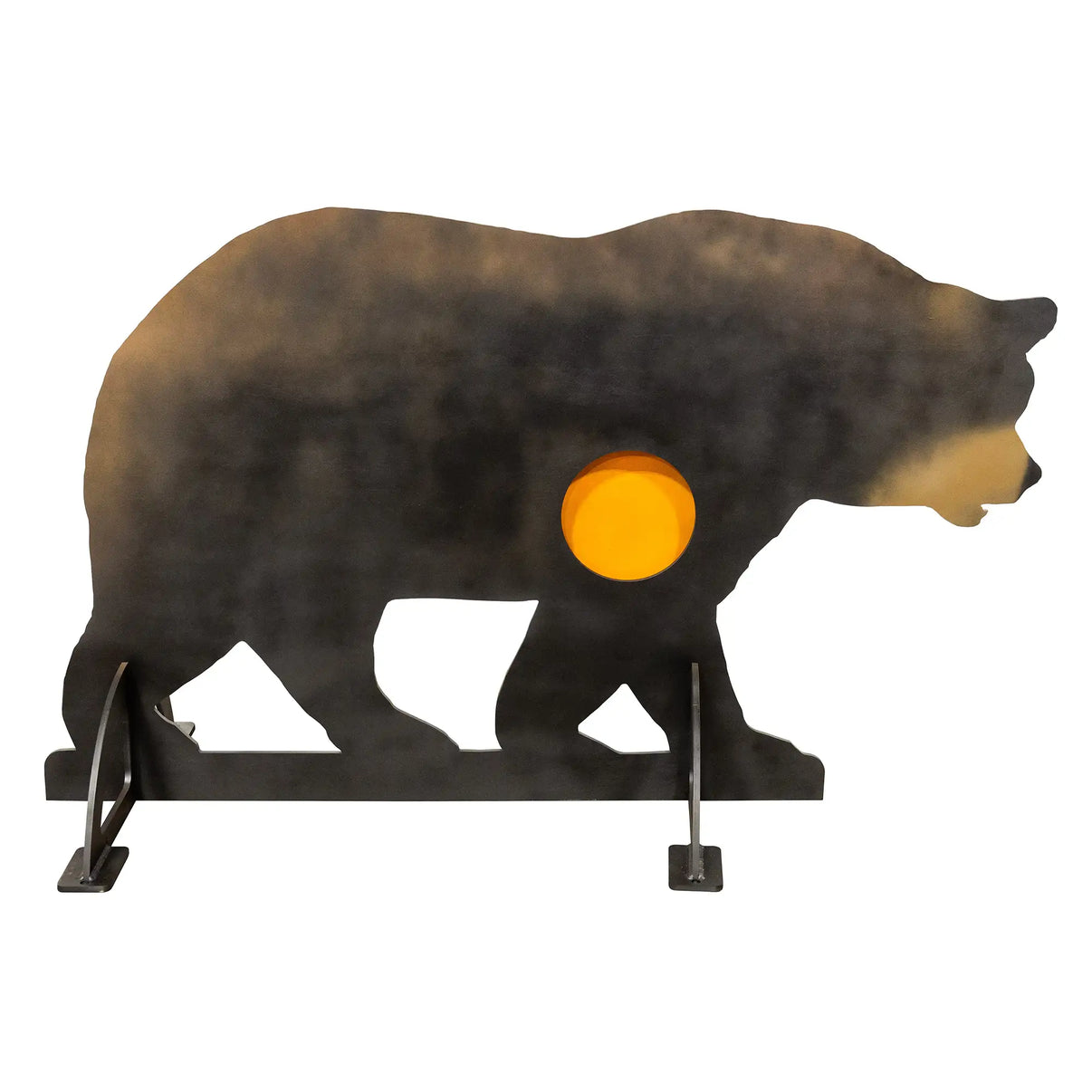 MR TARGET Black Bear life-size AR500 reactive steel animal hunting target with integrated armored base