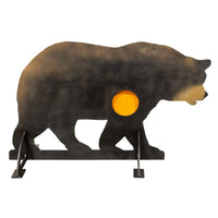 MR TARGET Black Bear life-size AR500 reactive steel animal hunting target with integrated armored base