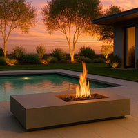 Studio Nisho Gaia Rectangle Fire Pit - side profile view