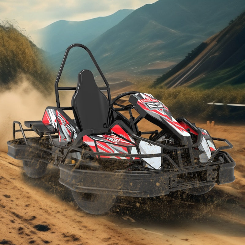Wewing TLM-06 off-road go kart in action on rugged terrain