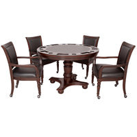 Hathaway Bridgeport 48-in Poker Table and Dining Top with 4 Arm Chairs
