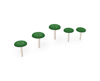 Stepping Paws dog park agility platforms set of 5 in natural color, inground mount