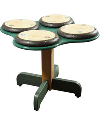 PlayMore Design QuaDDDD Play Drum Table - Green/Cedar front view
