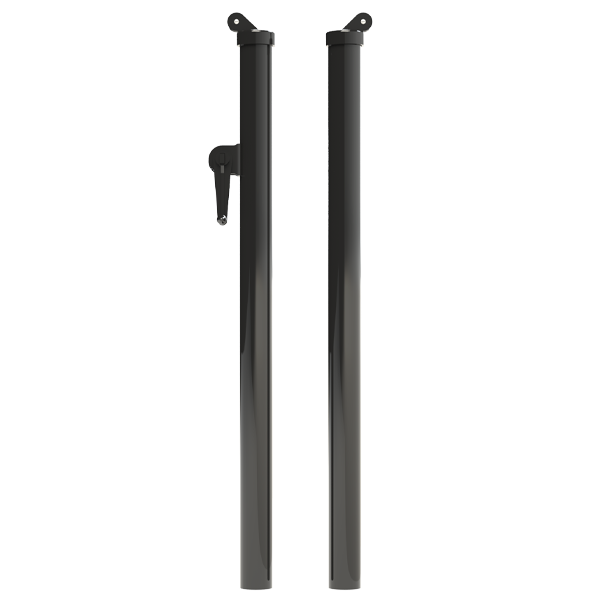 PW Athletic 3-1/2 inch O.D. powder coated pickleball posts with net tightener and top pulley
