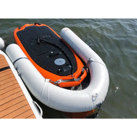 NautiBuoy Sport C-Dock inflatable dock on water with Seabob