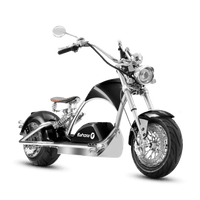 Eahora Chrome M1PS 4000W electric chopper motorcycle in black - side profile view