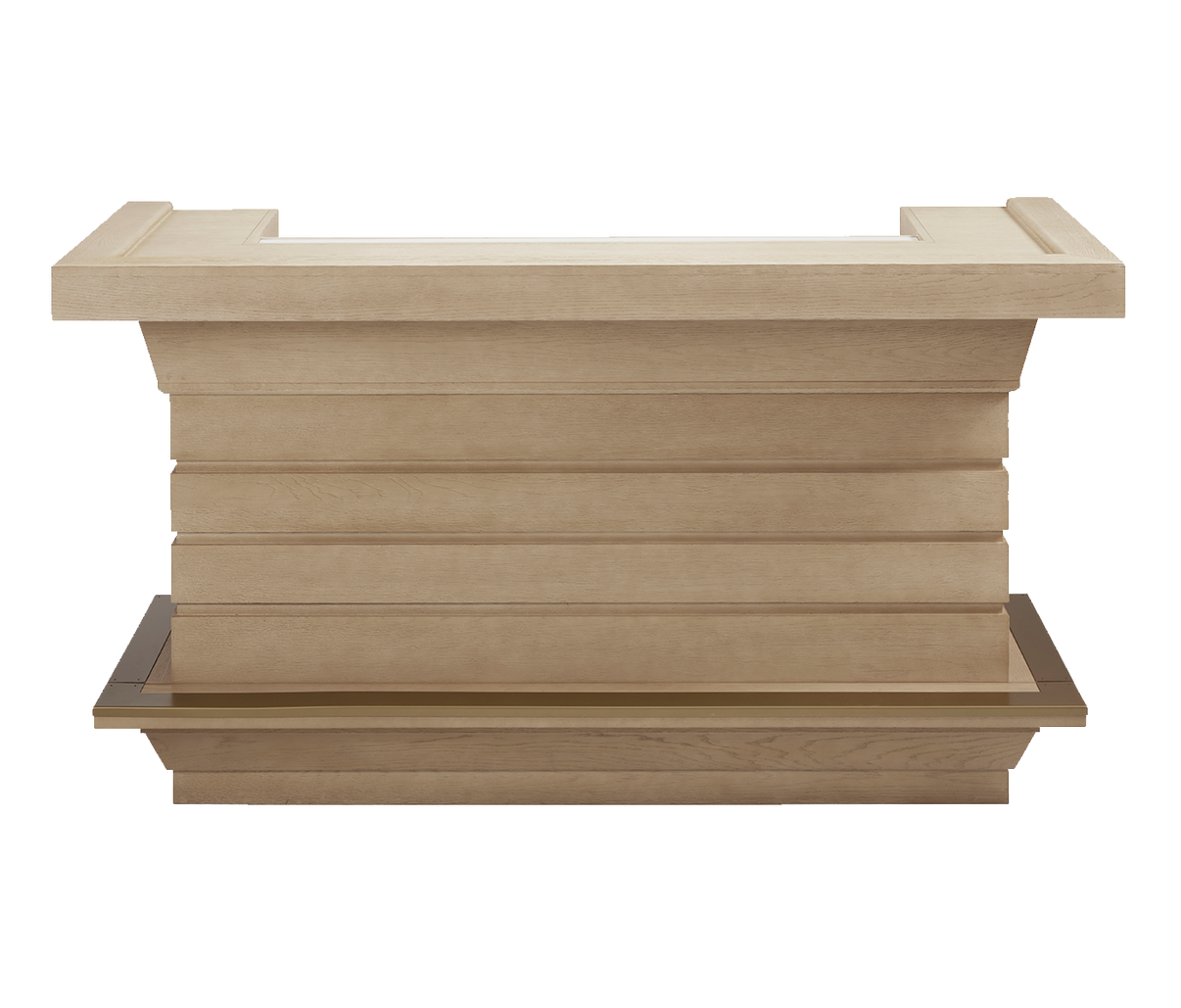 American Heritage Port Royal Home Bar in White Oak finish - full front view