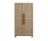 American Heritage Port Royal Wine & Spirit Cabinet in White Oak - closed view