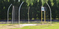 Fisher Athletic DC1300 Aluminum Discus Cage with Ground Sleeves - 55 foot wide competition throwing cage
