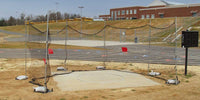 Fisher Athletic DC100P Portable Discus Cage with weather-treated nylon netting and steel bases