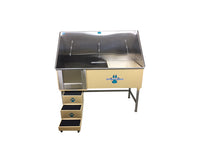 Elite Tub Walk-In Dog Wash Station - 58 inch polished stainless steel with sliding steps