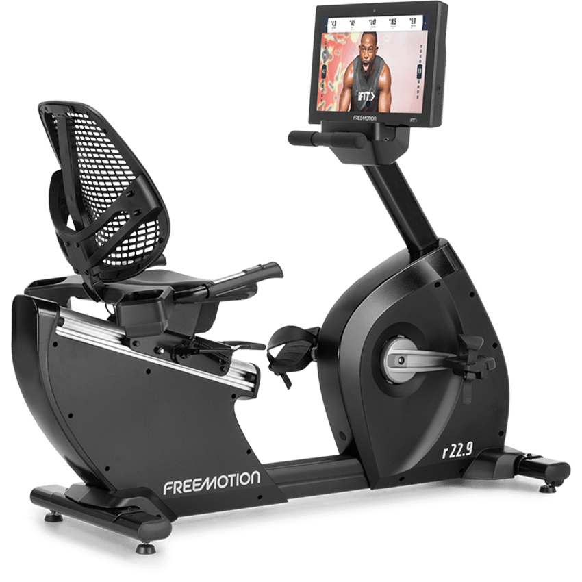 Freemotion r22.9 Recumbent Bike with 22-inch HD touchscreen and iFit