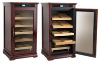 Redford 1250ct Electric Cabinet Humidor in Dark Cherry finish - front view open