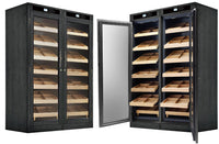 Reagan Lite 4000ct Electronic Cigar Cabinet Humidor in Black Oak finish - group view