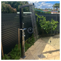 No Worries Showers Reno Black ADA 316L Marine Grade Stainless Steel Outdoor Pool Shower Rinse Off Shower