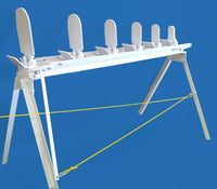 MGM Targets Ducks in a Row Plate Rack - full view of progressive steel plate system