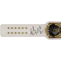 Rhea Ripley WWE Autographed Women's World Championship Replica Title Belt with Talent Side Plates - front view