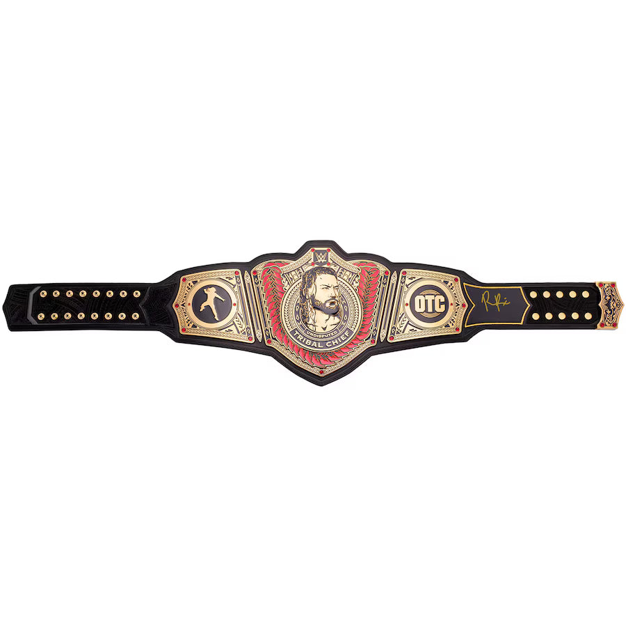Roman Reigns WWE Autographed Tribal Chief Replica Championship Title Belt - full view