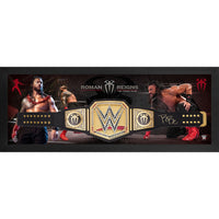 Roman Reigns WWE Autographed Universal Championship Replica Title Belt Shadowbox - full product view